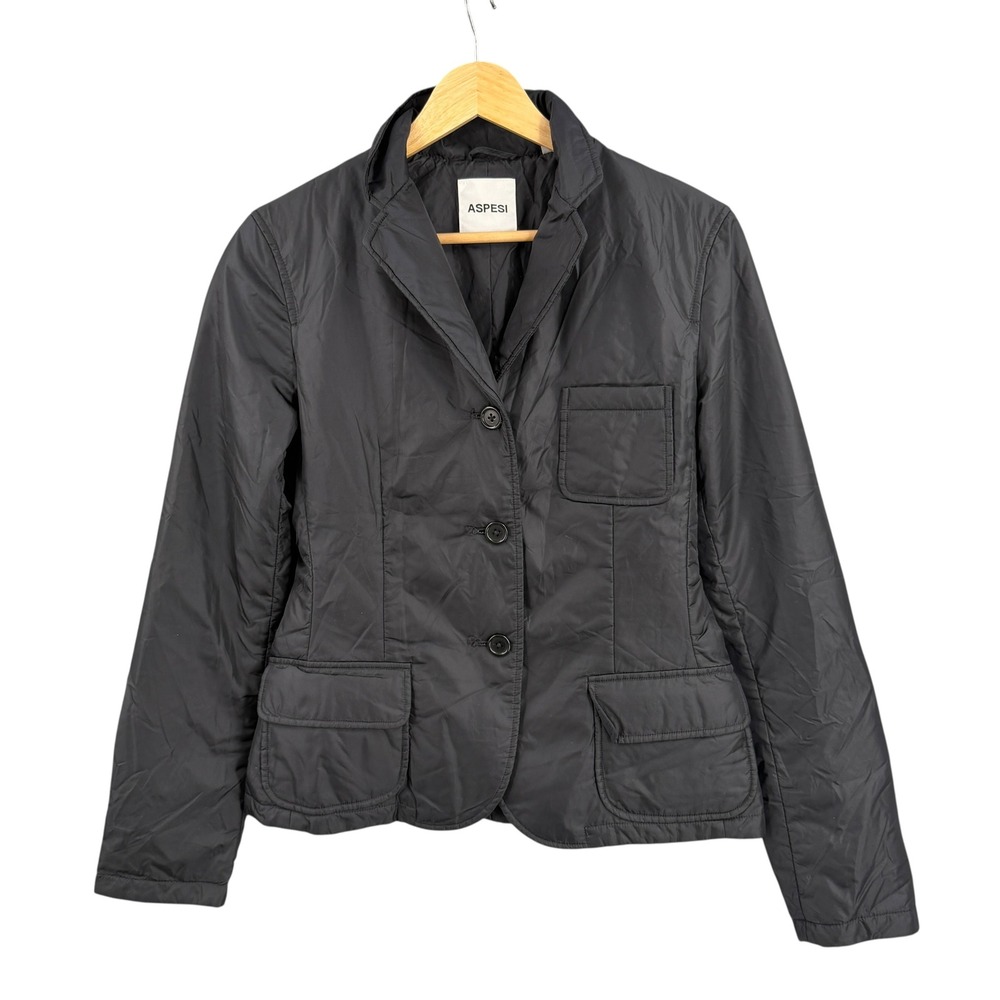 Aspesi Ricciola Winter Quilted Blazer Womens Small Black‎ Thermore Jacket